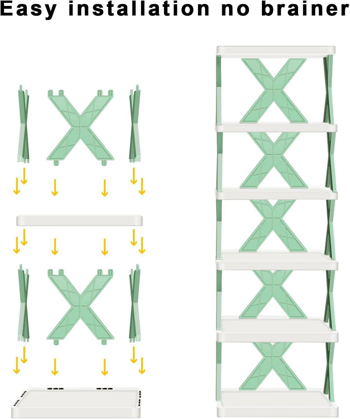 StackEase adjustable shoe rack with shoes neatly arranged