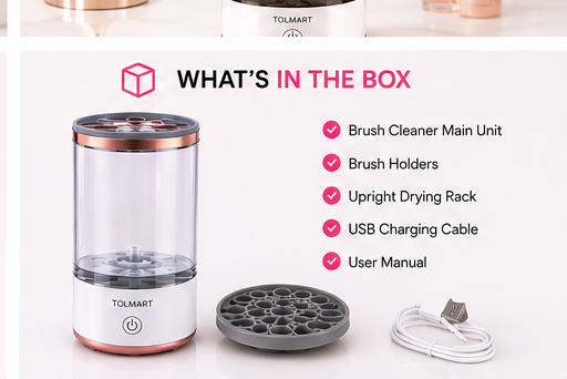 TOLMART BRUSHFLOW™ – ELECTRIC MAKEUP BRUSH CLEANER