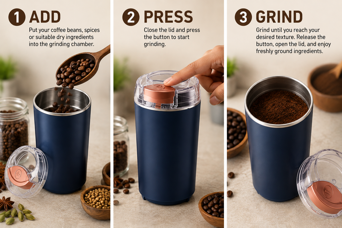 Tolmart GrindPro™ Electric Coffee & Spice Grinder