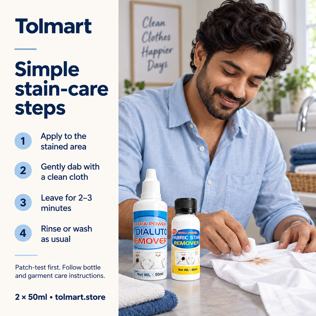 SpotAway Instant Fabric Stain Remover – Pack of 2 (50ml Each)