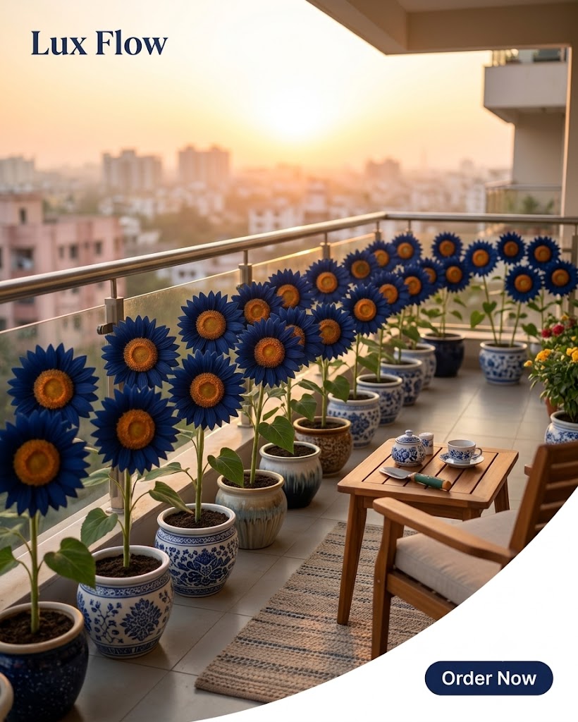 🌻 TolMart™ Blue Flame Ornamental Sunflower Growing Kit