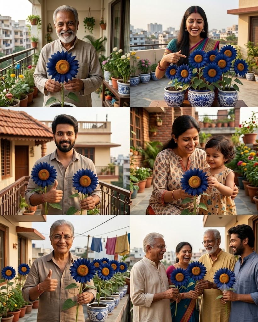 🌻 TolMart™ Blue Flame Ornamental Sunflower Growing Kit